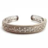 18k White Gold Judith Ripka Diamond Hinged Bangle Bracelet