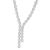 14k White Gold Multi-Shaped Halo Diamond Lariat Necklace