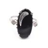 14k White Gold Onyx and Diamond Ring