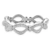18k White Gold Oval Link Diamond Bracelet
