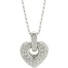14k White Gold Pave Diamond Heart Pendant Necklace