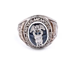 10k White Gold "Edward J. Meyer" Memorial Hospital 1973 Signet Ring