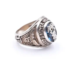 10k White Gold "Edward J. Meyer" Memorial Hospital 1973 Signet Ring