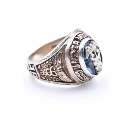 10k White Gold "Edward J. Meyer" Memorial Hospital 1973 Signet Ring