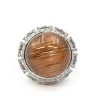 18k White Gold Rutilated Quartz and Diamond Ring