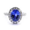 14k White Gold Tanzanite and Diamond Halo Ring