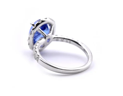 14k White Gold Tanzanite and Diamond Halo Ring