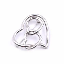 14k White Gold Triple Heart Pendant