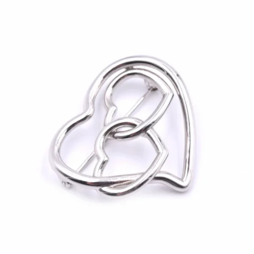 14k White Gold Triple Heart Pendant