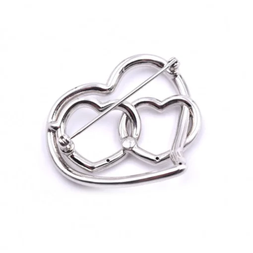 14k White Gold Triple Heart Pendant