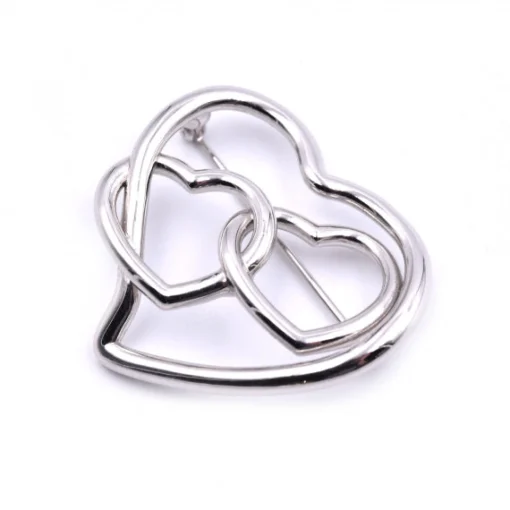 14k White Gold Triple Heart Pendant