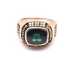 14k Yellow Gold Arby's Synthetic Green Stone Ring