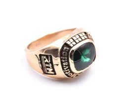14k Yellow Gold Arby's Synthetic Green Stone Ring