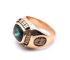 14k Yellow Gold Arby's Synthetic Green Stone Ring