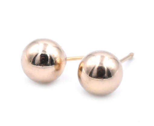 14k Yellow Gold Ball Stud Earrings