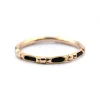 14k Yellow Gold Band Ring with Black Inner Band