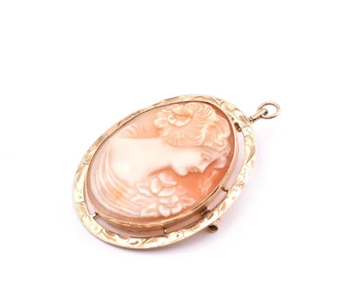 10k Yellow Gold Cameo Pin