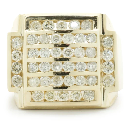 14k Yellow Gold Channel Set Diamond Ring