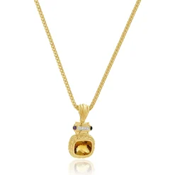 14K Yellow Gold Citrine, Amethyst, Diamond Enhancer Pendant