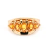 10k Yellow Gold Citrine and Garnet Ring