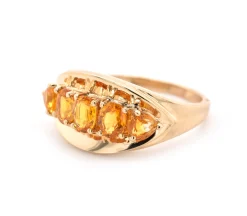 10k Yellow Gold Citrine and Garnet Ring