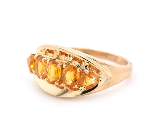 10k Yellow Gold Citrine and Garnet Ring