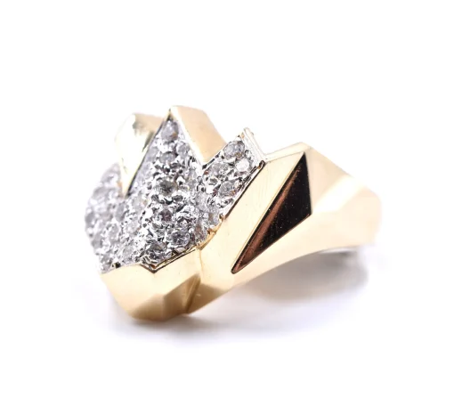 14k Yellow Gold Diamond Fashion Ring