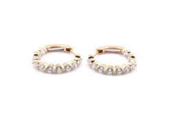 18k Yellow Gold Diamond Inside-Out Hoop Earrings