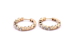 18k Yellow Gold Diamond Inside-Out Hoop Earrings