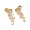18k Yellow Gold Diamond Mesh Dangle Earrings