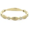 14k Yellow Gold Diamond Stackable Band Ring