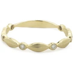 14k Yellow Gold Diamond Stackable Band Ring
