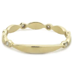 14k Yellow Gold Diamond Stackable Band Ring