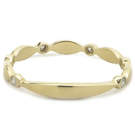 14k Yellow Gold Diamond Stackable Band Ring