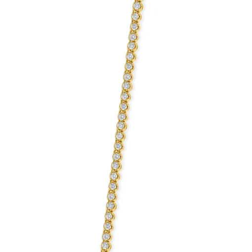 14k Yellow Gold Diamond Tennis Necklace