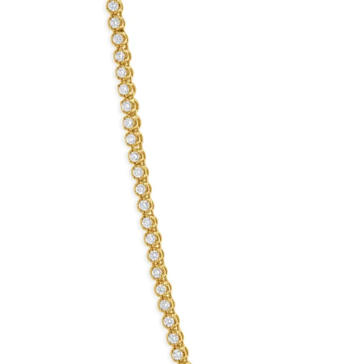14k Yellow Gold Diamond Tennis Necklace