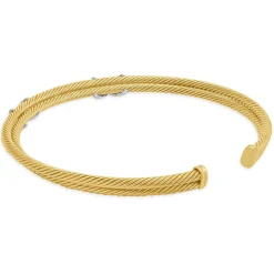 18K Yellow Gold Diamond Triple X Station Collar Necklace