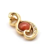 14k Yellow Gold, Fire Opal and 0.21ct Diamond Pendant