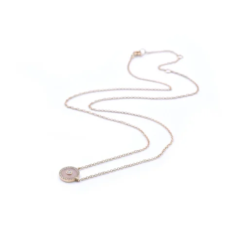 14k Yellow Gold Opal and Diamond Necklace