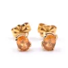 14k Yellow Gold Oval Citrine Stud Earrings