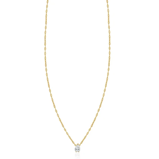 14k Yellow Gold Pear Diamond Necklace