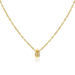 14k Yellow Gold Pear Diamond Necklace