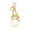 14k Yellow Gold Pearl and Diamond Pendant