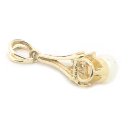 14k Yellow Gold Pearl and Diamond Pendant