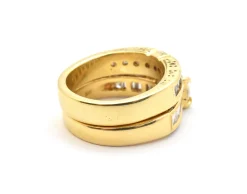 18k Yellow Gold Round and Baguette 2.30cttw Diamond Wedding Set