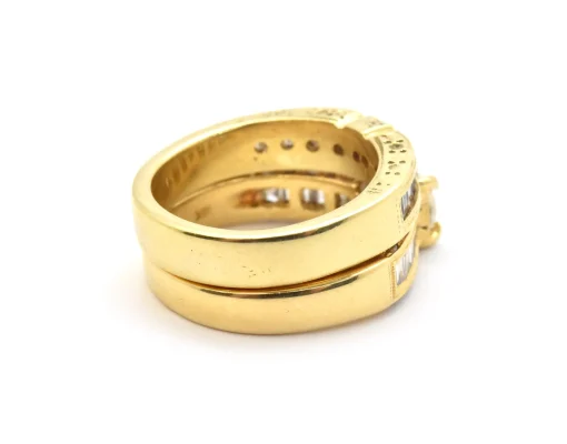 18k Yellow Gold Round and Baguette 2.30cttw Diamond Wedding Set