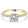 14k Yellow Gold Round Brilliant Cut Diamond Engagement Ring