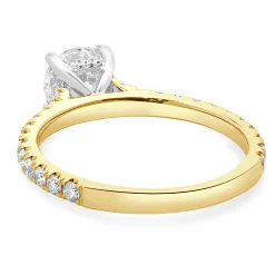 14k Yellow Gold Round Brilliant Cut Diamond Engagement Ring