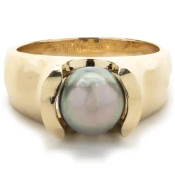 18k Yellow Gold Tahitian Pearl Ring
