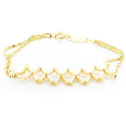 14k Yellow Gold Tapered Baguette Diamond X Link Bracelet